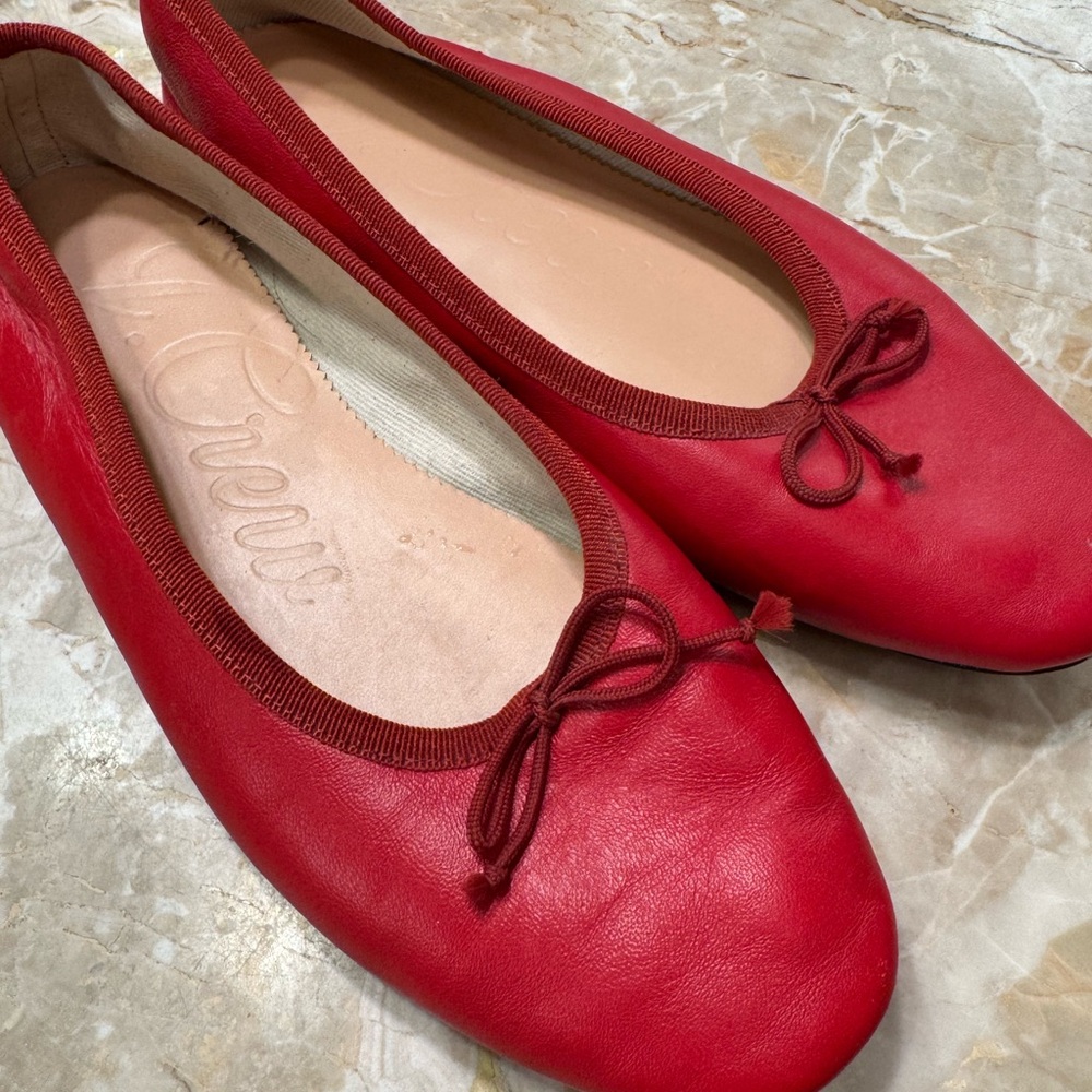 J.Crew Red Ballet Flats, Size 6.5